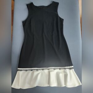 Enfocus Studio Black & Ivory Flounce Hem Dress Size 14